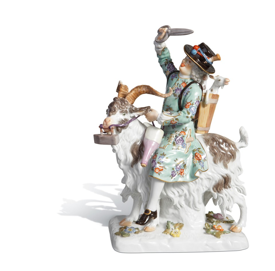  Tailor on he-goat, H 21,5 cm