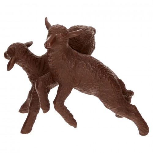 Group of Two Lambs, Boettger Stoneware