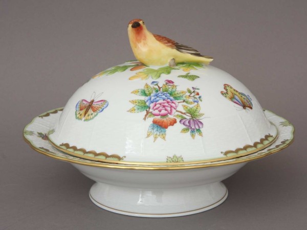 Vegetable dish bird knob