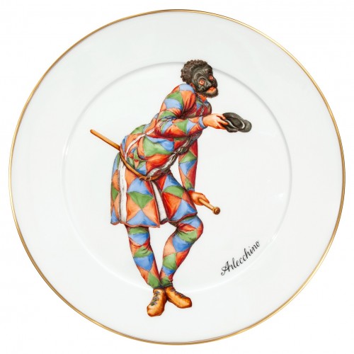 Настенная тарелка, Фигура из итальянской комедии, Арлекино