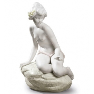 Bathing Nymph Woman Figurine