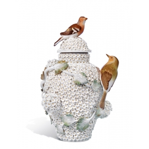 Vase with Snowballblossoms, H 29 cm