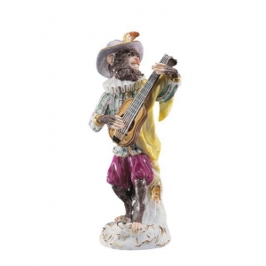 Guitarist Monkey Band, coloured, with gold, H 14 cm