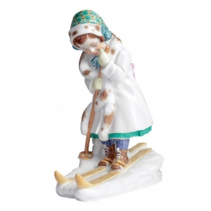  Girl with snowshoes, H 16 cm