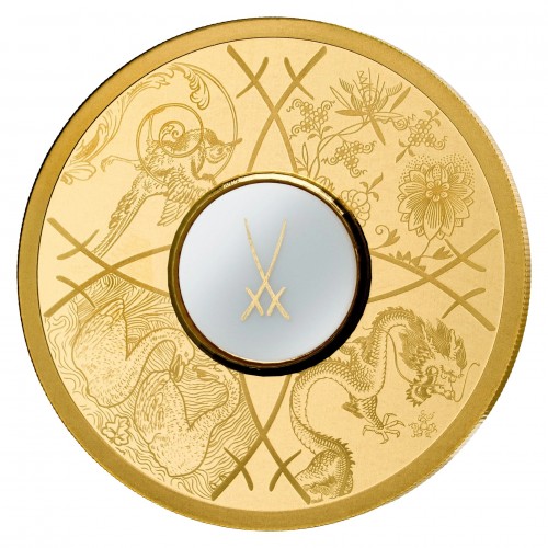 GOLD PLATED Medal - 315 Years of MEISSEN