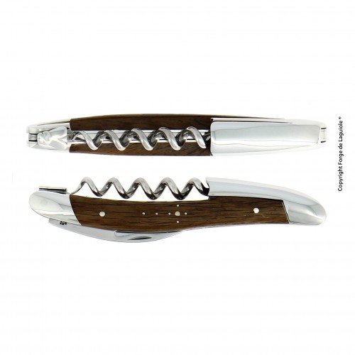 Нож сомелье, блестящая отделка, рукоятка из сердцивины 5000-летнего окаменелого дуба
