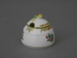 Mustard pot, rose knob