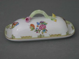 Butter dish, branch knob