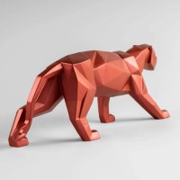 Panther Figurine. Metallic red