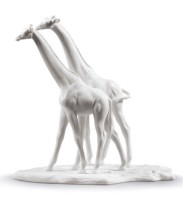 Giraffes Sculpture. White