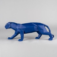 Panther Figurine. Blue matte