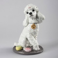 Poodle with Mochis Dog Figurine