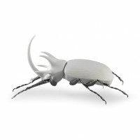 Rhinoceros Beetle Figurine. Matte White