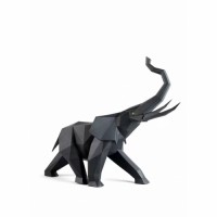 Elephant Figurine. Black matte