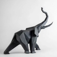 Elephant Figurine. Black matte