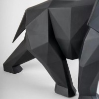 Elephant Figurine. Black matte