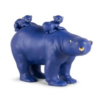 Mummy bear and babies (blue-gold). Limited Edition