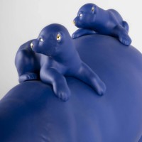 Mummy bear and babies (blue-gold). Limited Edition