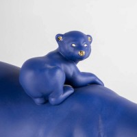 Mummy bear and babies (blue-gold). Limited Edition