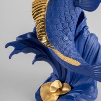 Koi Sculpture. Blue-Gold. Limited Edition