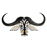 Buffalo mask (black-gold) Sculpture