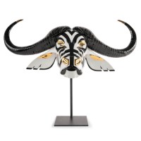 Buffalo mask (black-gold) Sculpture