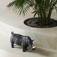 Rhino (black-gold) Sculpture. Limited Edition