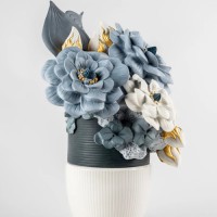 Vase with Flowers. Blue