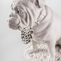 Bulldog with lollipop Sculpture. Re-Deco