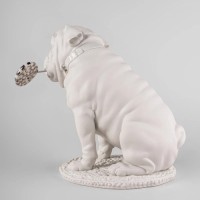 Bulldog with lollipop Sculpture. Re-Deco