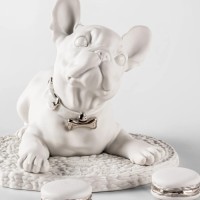 French bulldog with macarons Sculpture. Re-Deco