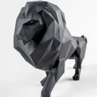 Lion Sculpture. Matte black