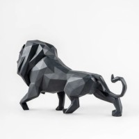 Lion Sculpture. Matte black