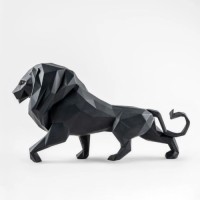 Lion Sculpture. Matte black