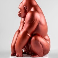 Gorilla Sculpture. Metallic red. Limited Edition