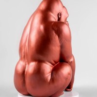 Gorilla Sculpture. Metallic red. Limited Edition