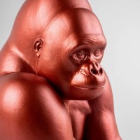 Gorilla Sculpture. Metallic red. Limited Edition