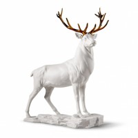 Deer Sculpture. White-copper