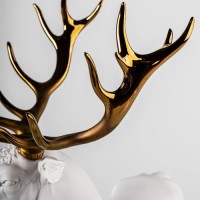 Deer Sculpture. White-copper