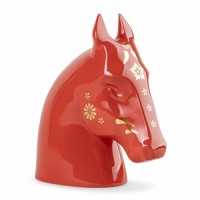 The Horse Sculpture. Red - gold