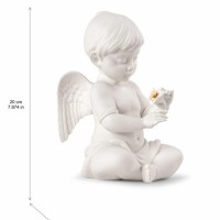 Скульптура ангела с цветком