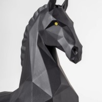 Horse Sculpture. Matte black