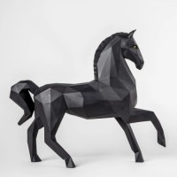 Horse Sculpture. Matte black
