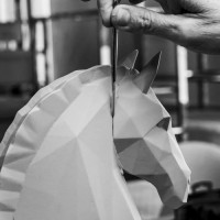 Horse Sculpture. Matte black