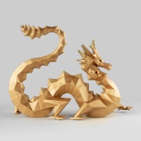 Скульптура дракона. Золотая. Лимитированная серия.