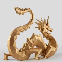 Скульптура дракона. Золотая. Лимитированная серия.