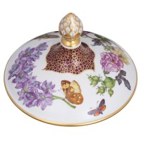 Box with two handles, Fruits and Flowers with butterfly and insects, H 29,5 cm