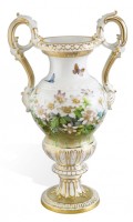 Baroque handled vase with wind anemones