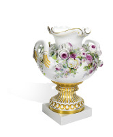 Vase with applied roses