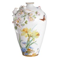 Vase, Springflowers with Butterfly, H 25 cm